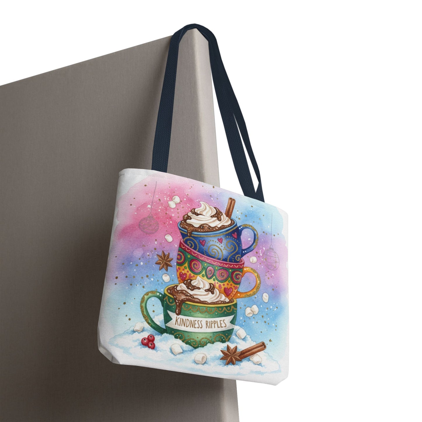 Colorful Hot Cocoa Tote Bag – Festive Winter Vibes