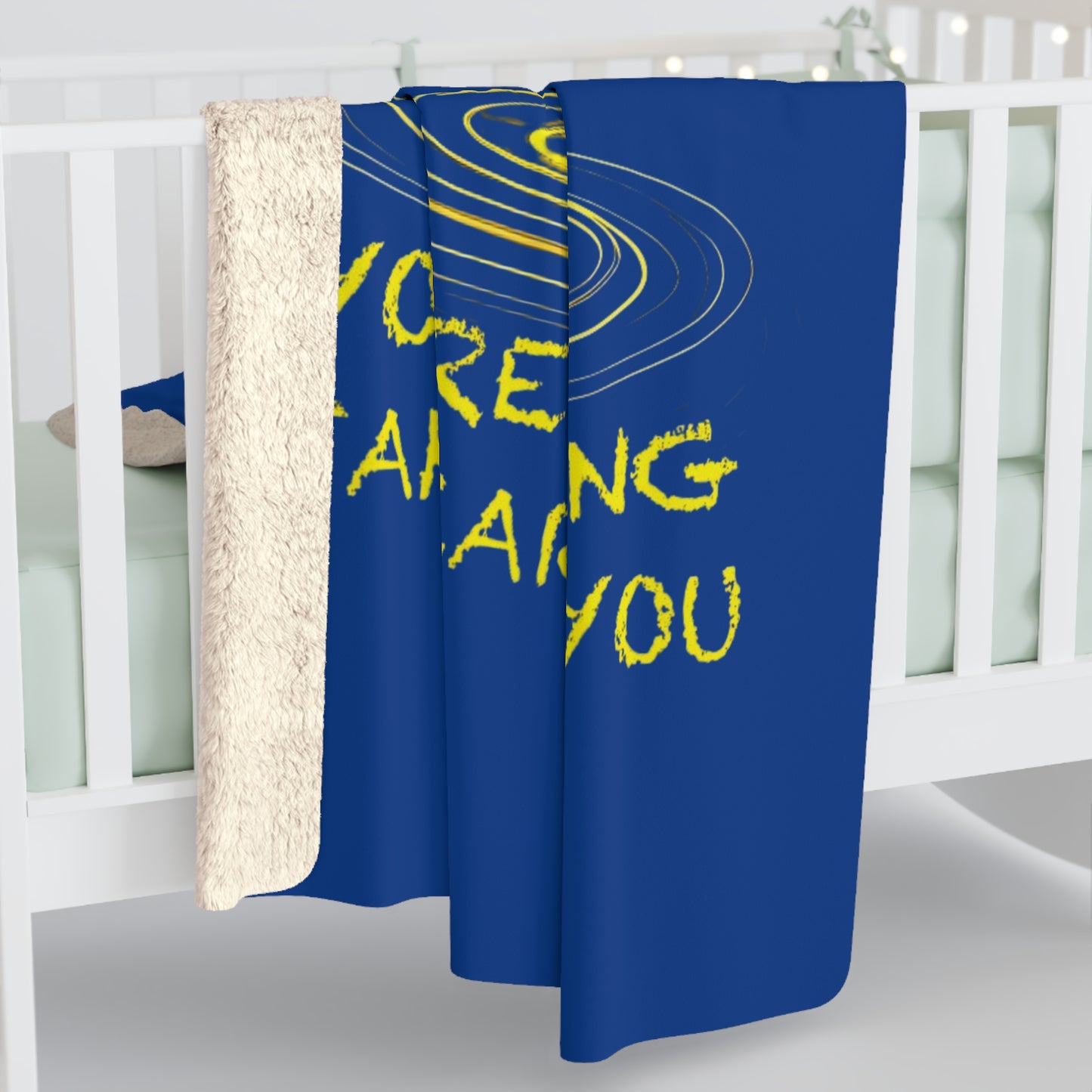 Cozy Sherpa Fleece Blanket - Inspirational Starry Heart Design, Self-Care Gift, Home Decor, Cozy Nights, Thoughtful Present