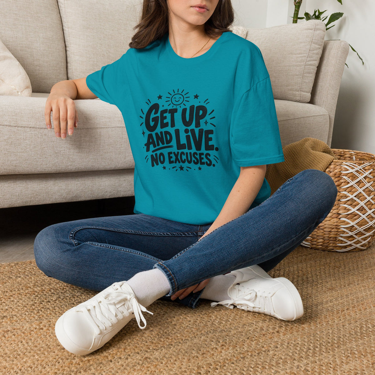 Get Up and Live No Excuses Motivational T-Shirt