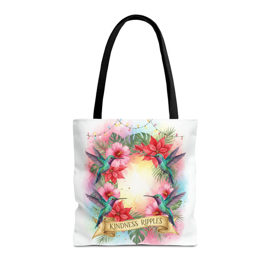Colorful Kindness Christmas Hummingbirds Tote Bag