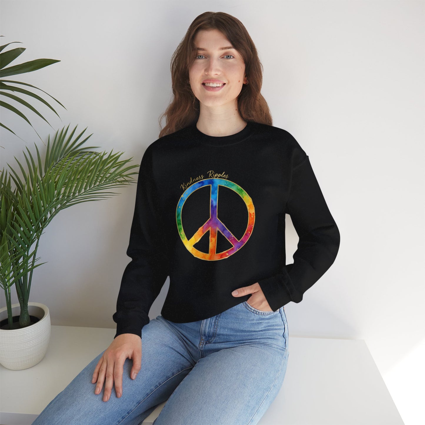 Peace Love Crewneck Sweatshirt - Unisex Heavy Blend™