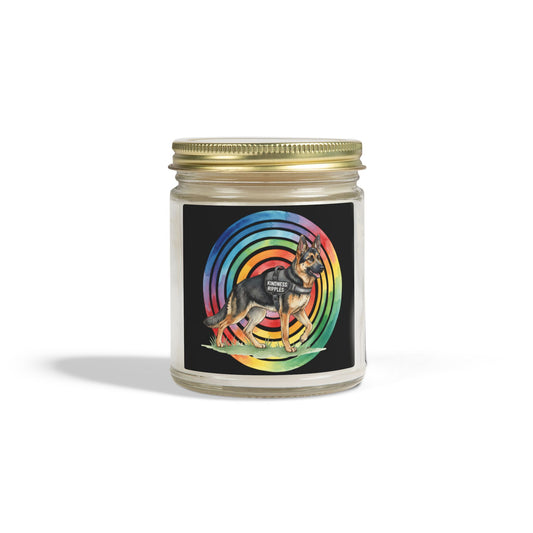 Coconut Apricot Scented Candle — Rainbow German Shepherd 4oz/9oz