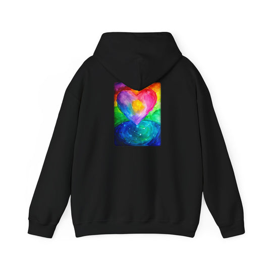 Kindness Ripples Unisex Hooded Sweatshirt - Colorful Heart Design
