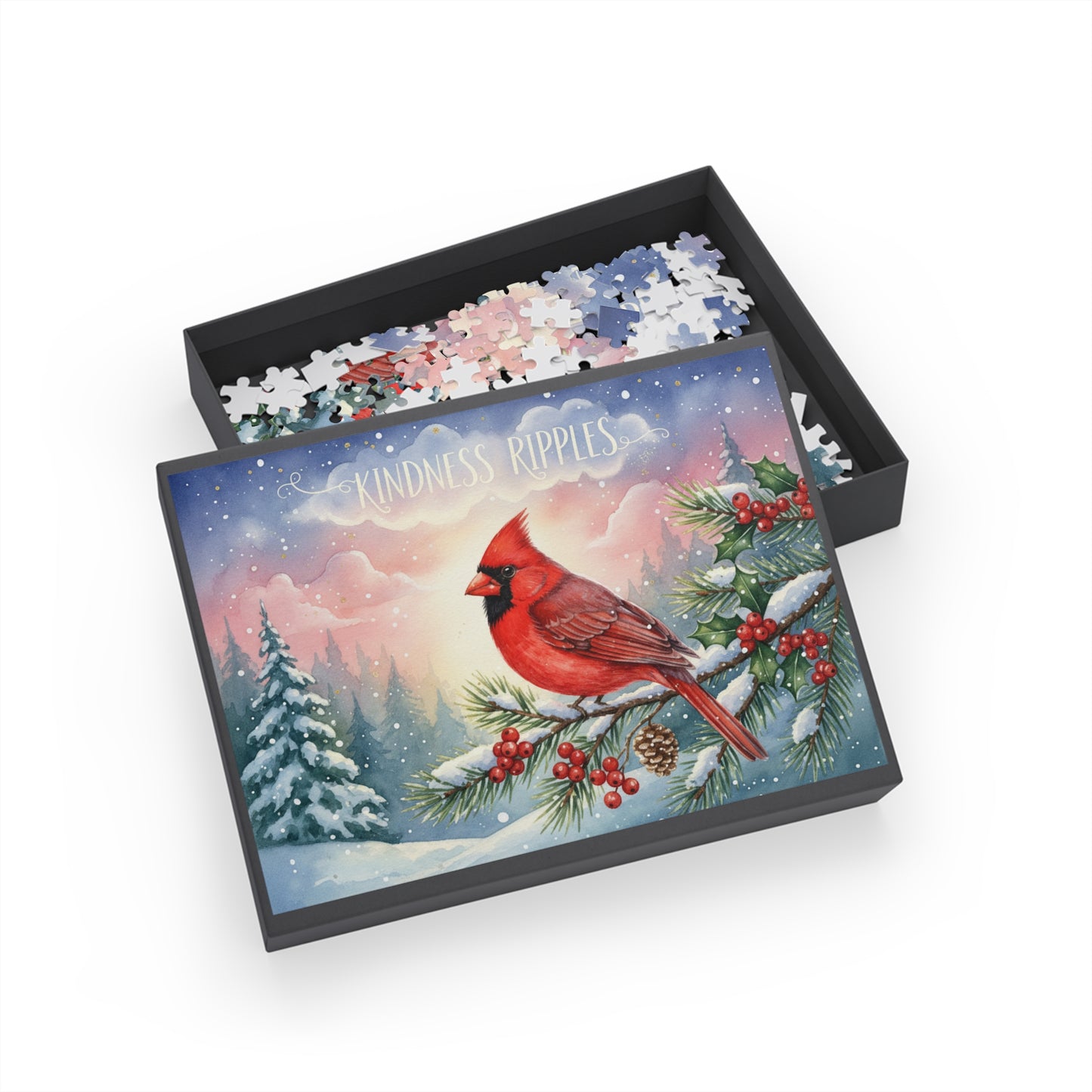 Kindness Ripples Cardinal Puzzle - 1000-Piece Winter Scene