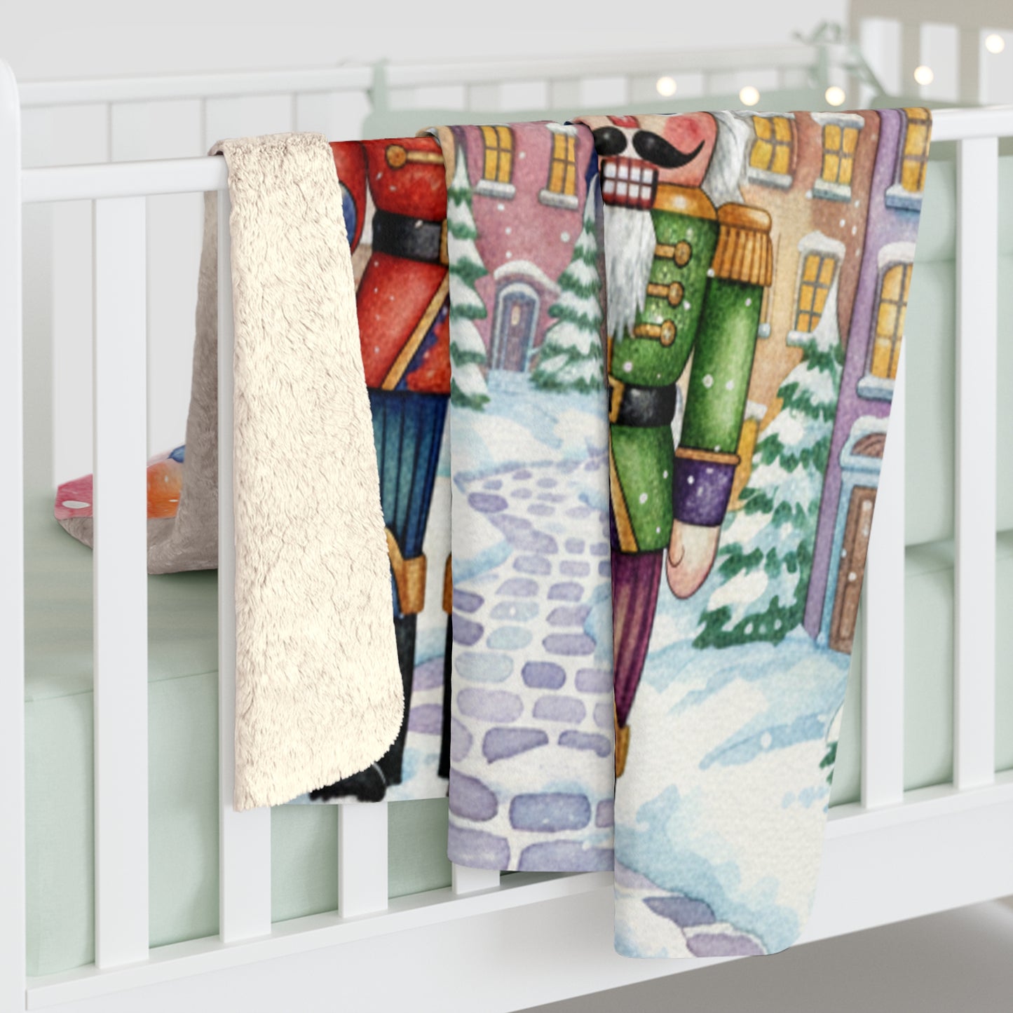 Sherpa Fleece Blanket - Nutcrackers Holiday Design