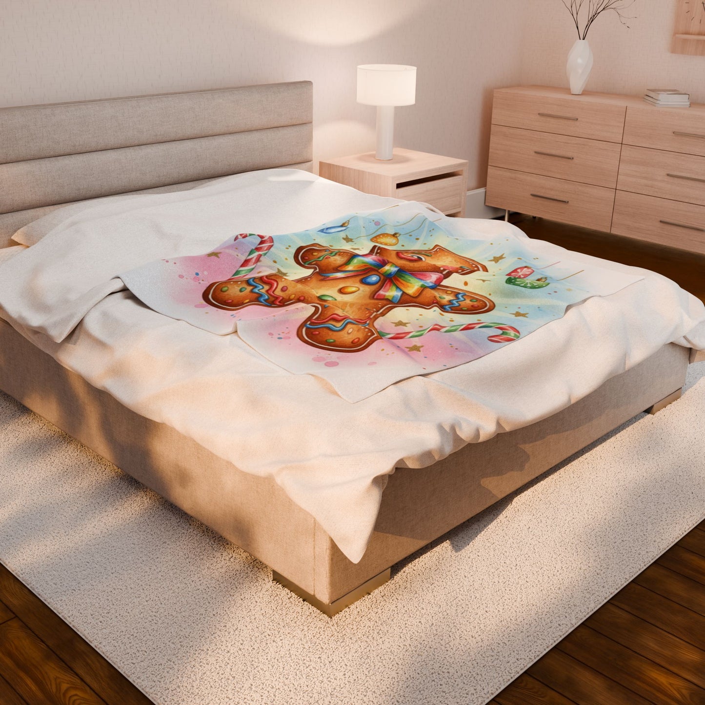 Gingerbread Christmas Plush Blanket
