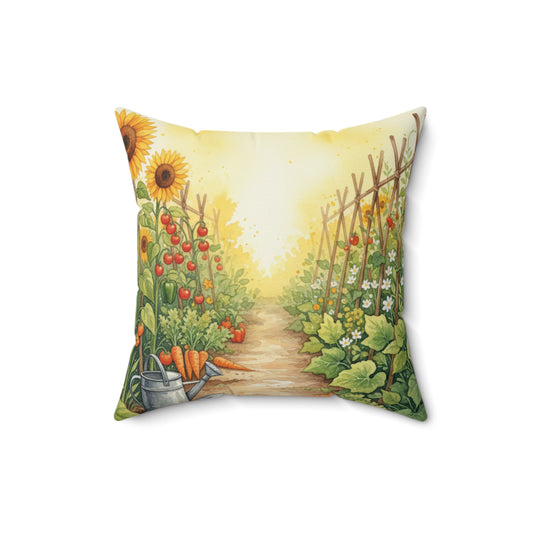 Sunshine Garden: Vibrant Watercolor Harvest Pillow