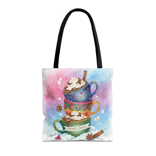 Colorful Hot Cocoa Tote Bag – Festive Winter Vibes