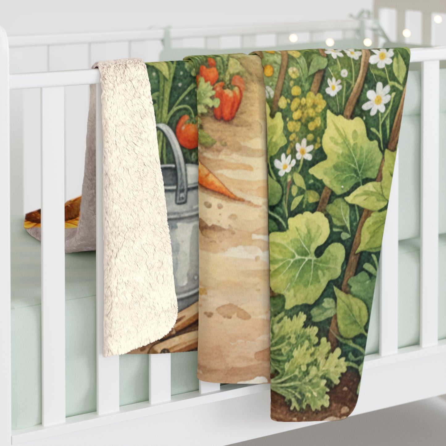 Golden Sunshine Garden Sherpa Blanket