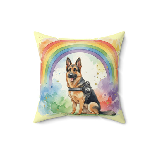 German Shepherd Rainbow Pillow β K9 Service Dog Decorative Throw Pillow