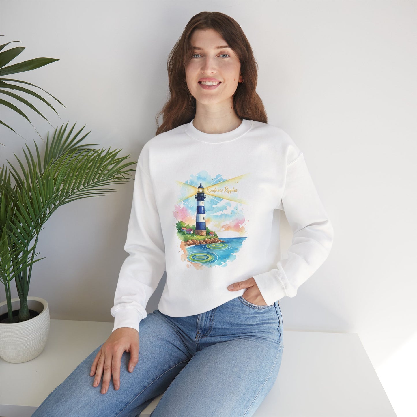 Lighthouse Serenity Crewneck Sweatshirt - Unisex Heavy Blend™