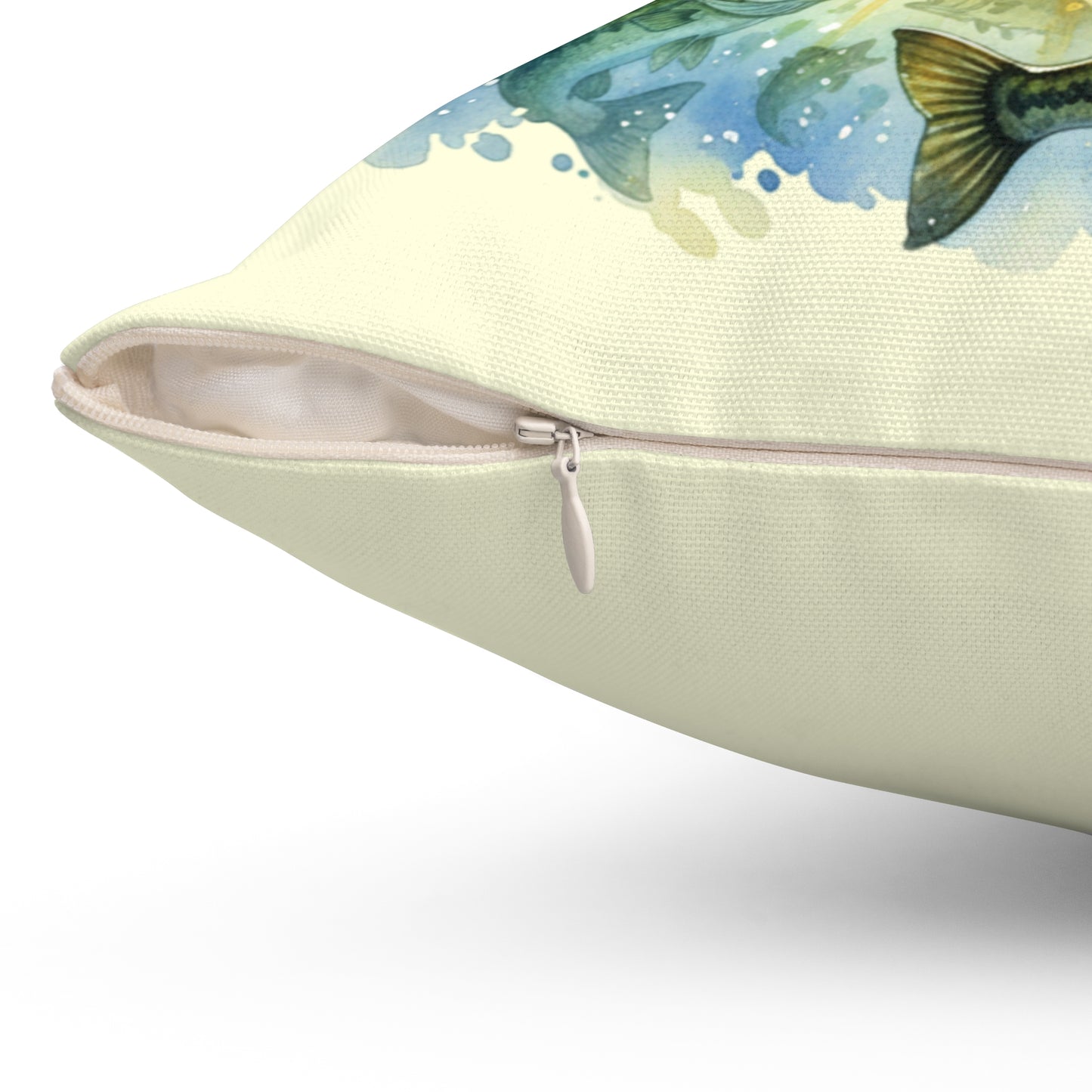 Square Pillow Bass Fishing is Peace Home Decor Gift for Anglers