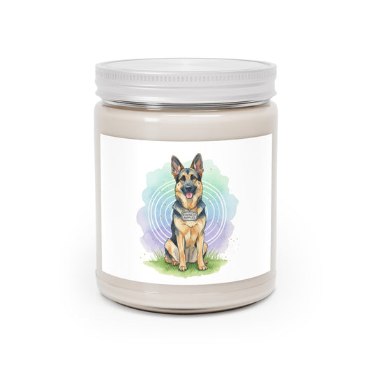German Shepherd Scented Soy Candle – 9oz White Lid (Dog Lover Gift)