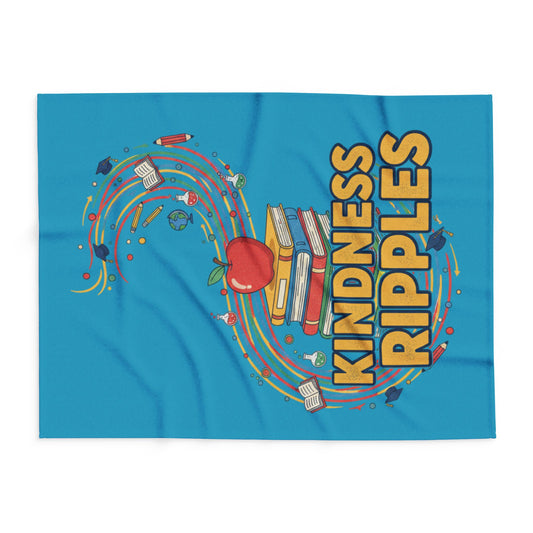 Kindness Ripples Fleece Blanket | Cozy Throw for Teachers, Reading Lovers, Classroom Decor, Gifts for Students, Motivational Home Accents