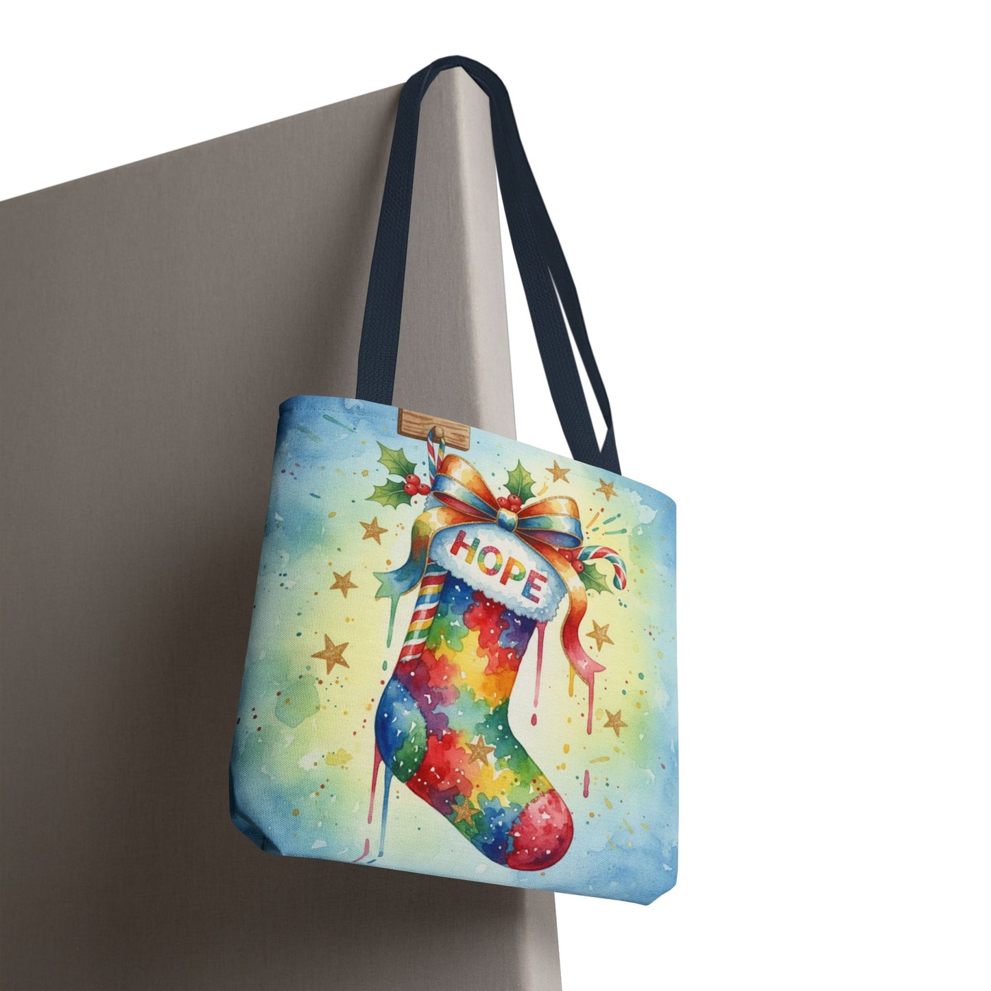 Colorful Holiday Hope Tote Bag