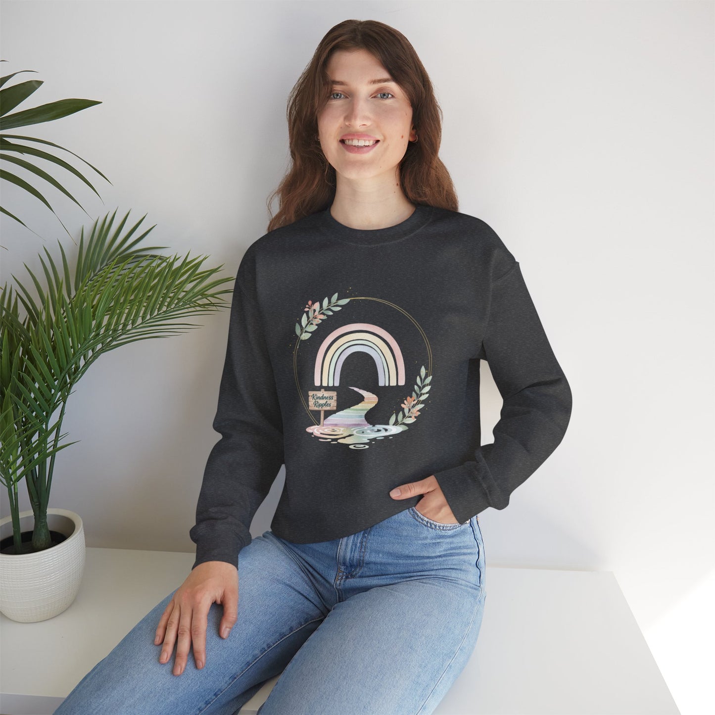 Cozy Rainbow Crewneck Sweatshirt - Unisex Heavy Blend™
