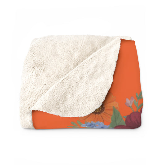 The Amanda - Allow. Receive. Create. Sherpa Fleece Blanket - Cozy Floral Throw for Mindful Living