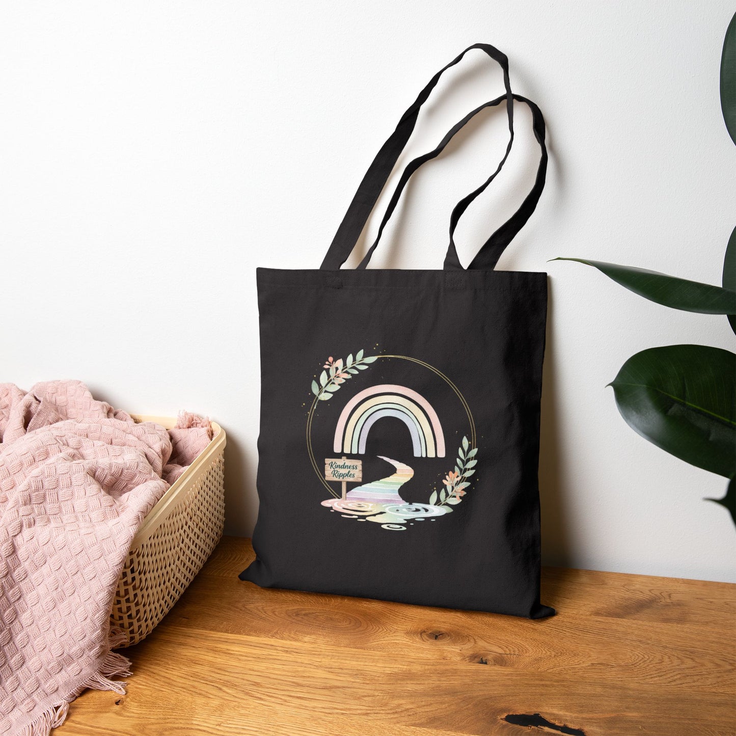 Colorful Rainbow Tote Bag - Eco-Friendly Cotton Canvas for Everyday Use