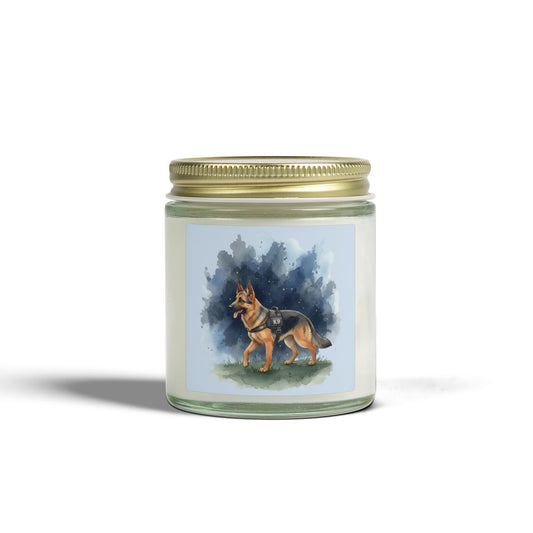 German Shepherd Scented Candle β Coconut Apricot Wax (4oz & 9oz)
