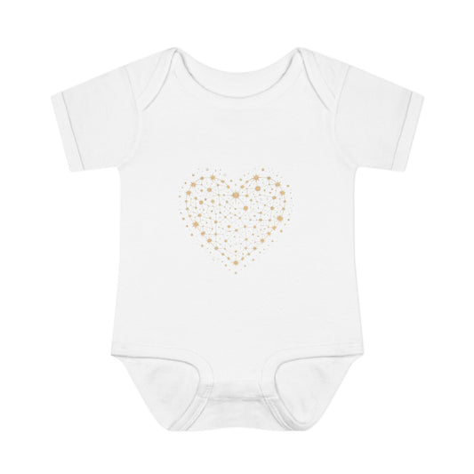 Heart Star Pattern Infant Bodysuit