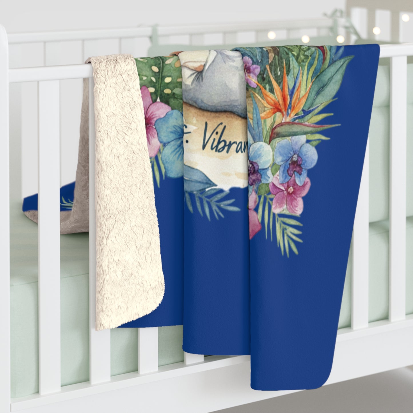 The Rachel - Tropical Serenity Sherpa Fleece Blanket for Relaxation