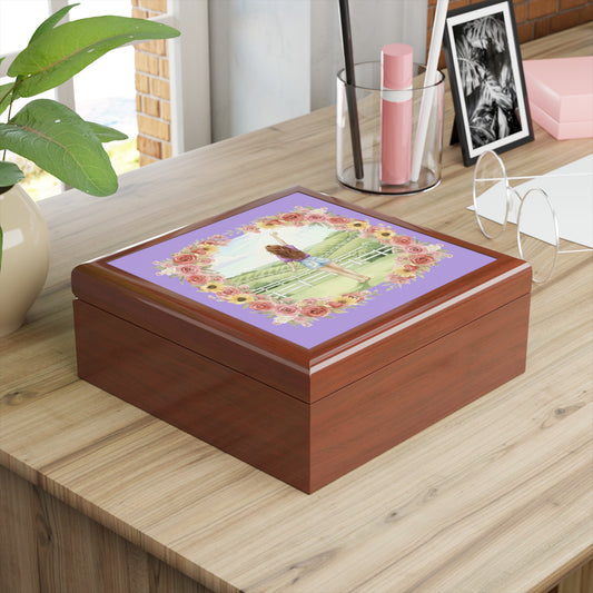 The Molly - Rolling KY Hills Breeze Jewelry Box with Floral Design for Treasure Storage