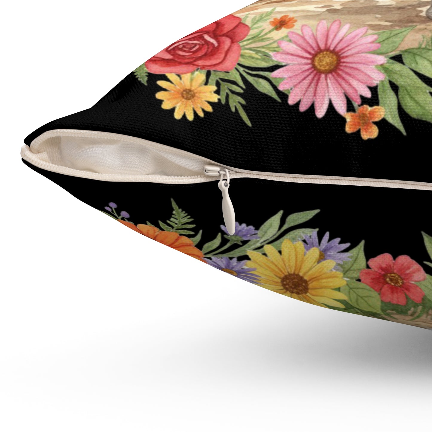 The Roxanne - Inspirational Floral Throw Pillow - "Determined and Capable"