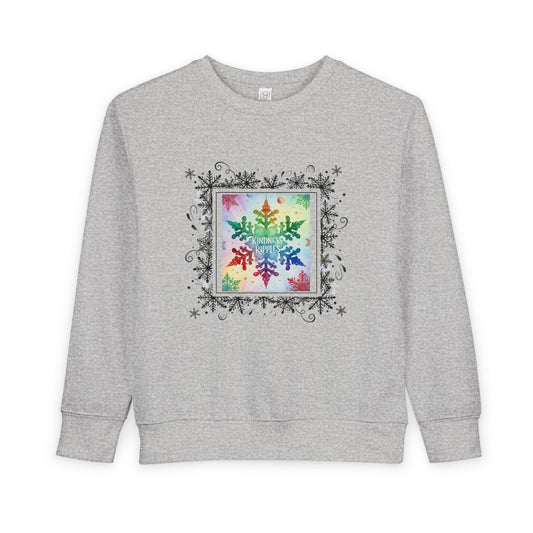 Rainbow Snowflake Toddler Sweatshirt - Kindness Ripples Design