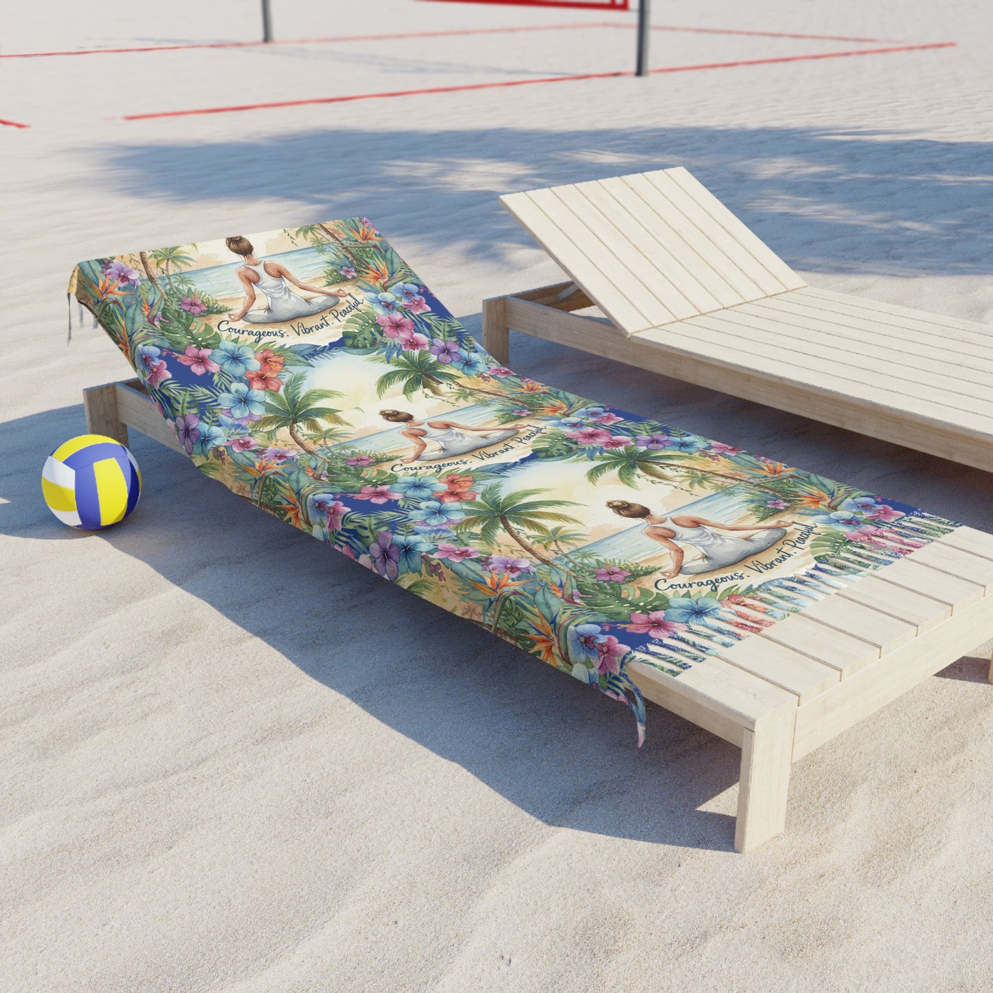 The Rachel - Bohemian Beach Towel - Serene Floral Design for Relaxation