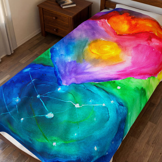 Cordium Heart Constellation Velveteen Plush Blanket & Apparel – Official Watercolor Merchandise by The Sunshine Collaborative from AJ and the Constellation of Kindness