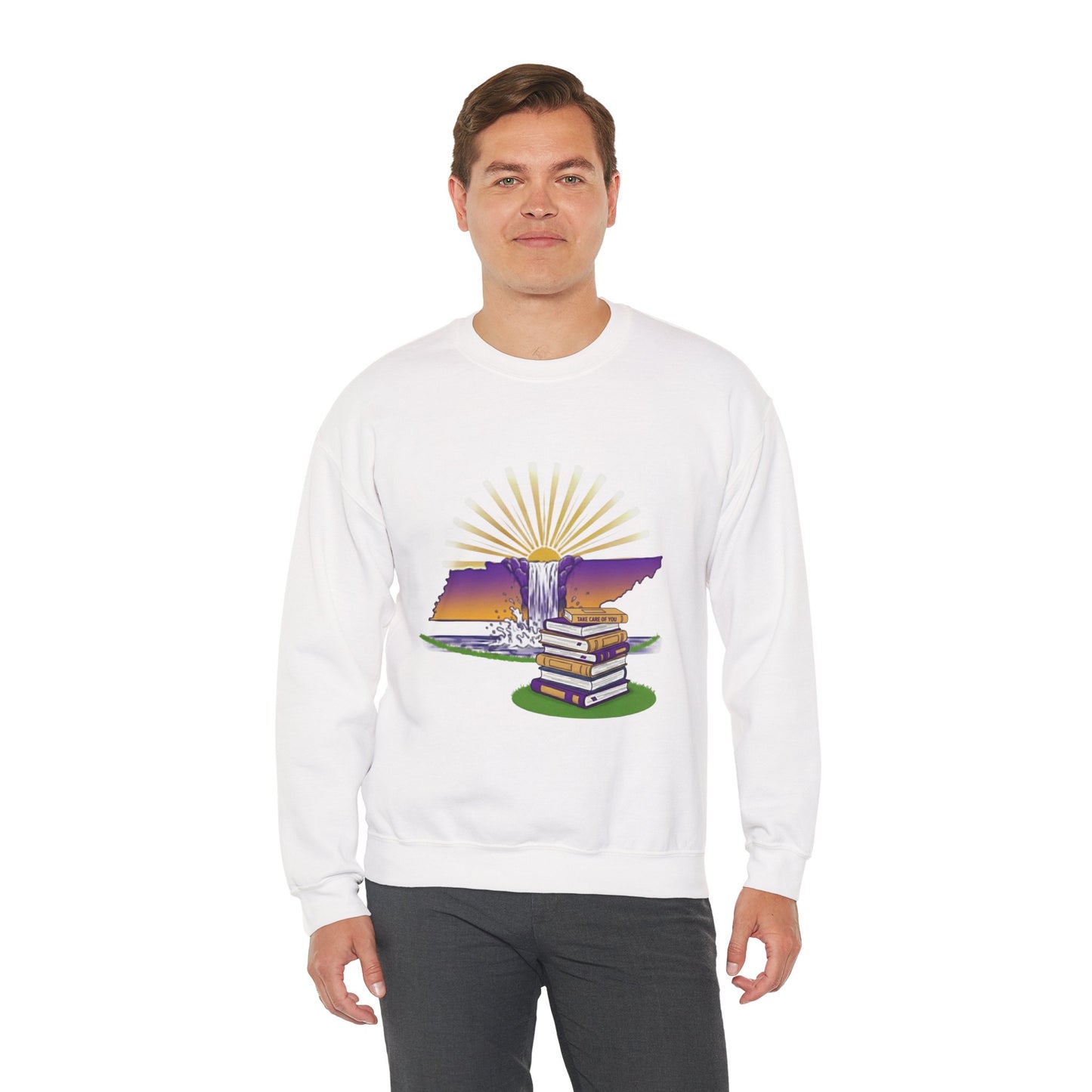 STUDENTS - Crewneck Sweatshirt Waterfall Capital Cookeville TN TN Tech Students Wellness- TAKE CARE OF YOU