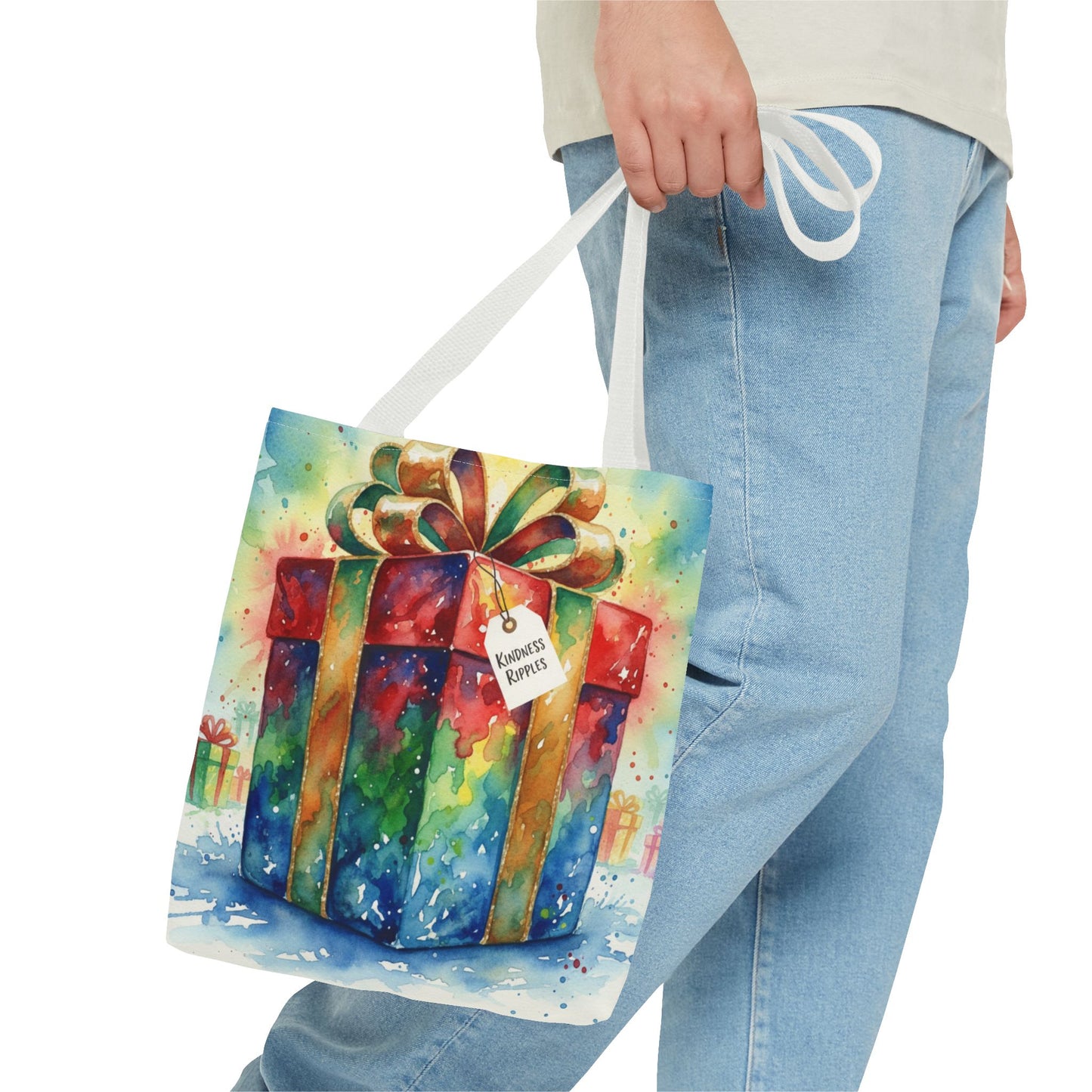 Colorful Gift Tote Bag - Perfect for Holidays & Celebrations -Simple message of Kindness - Reusable
