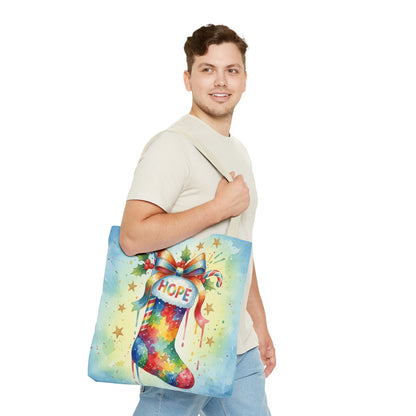 Colorful Holiday Hope Tote Bag