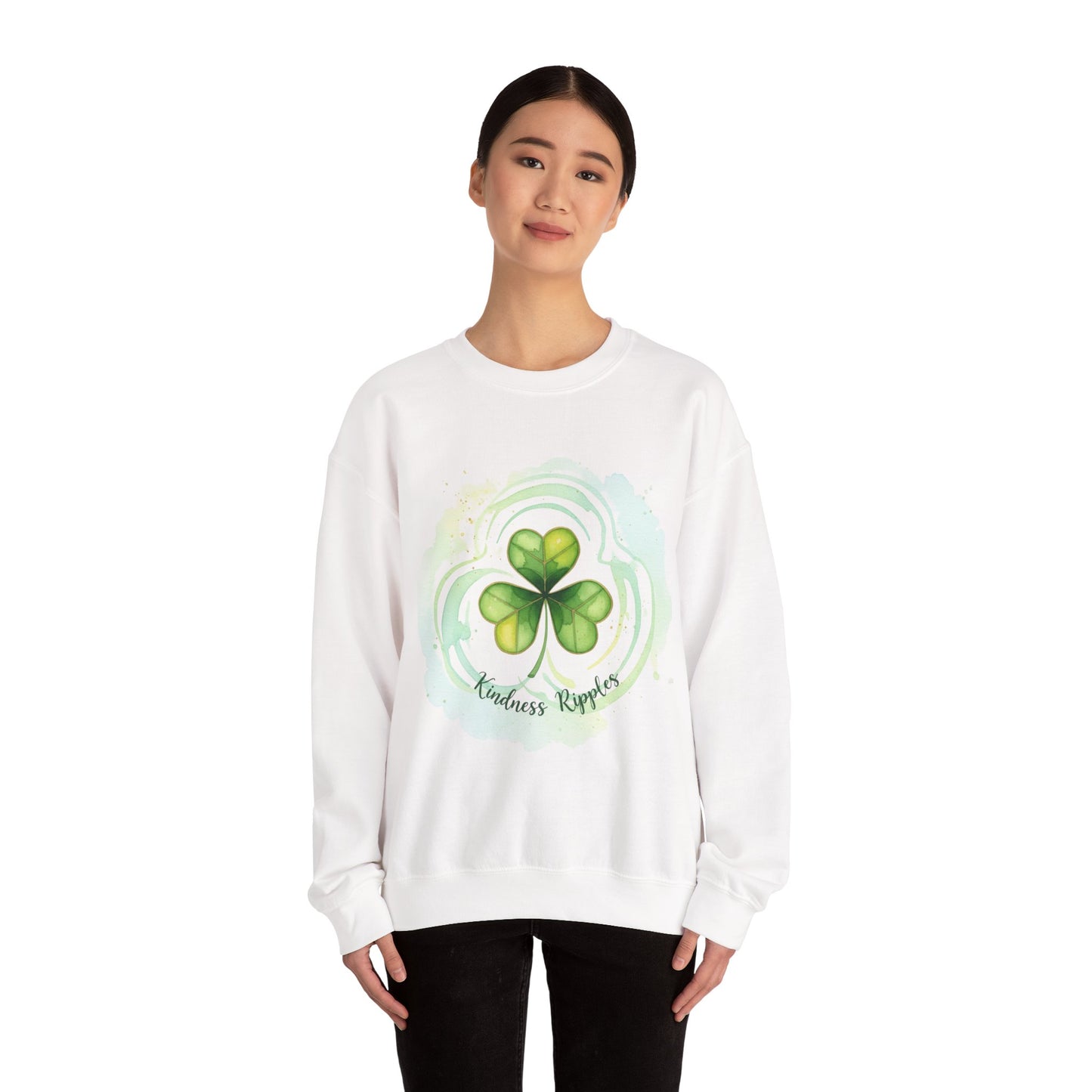 Kindness Ripples Crewneck Sweatshirt - Unisex St. Patrick's Day Apparel - Shamrock - Green - Trinity