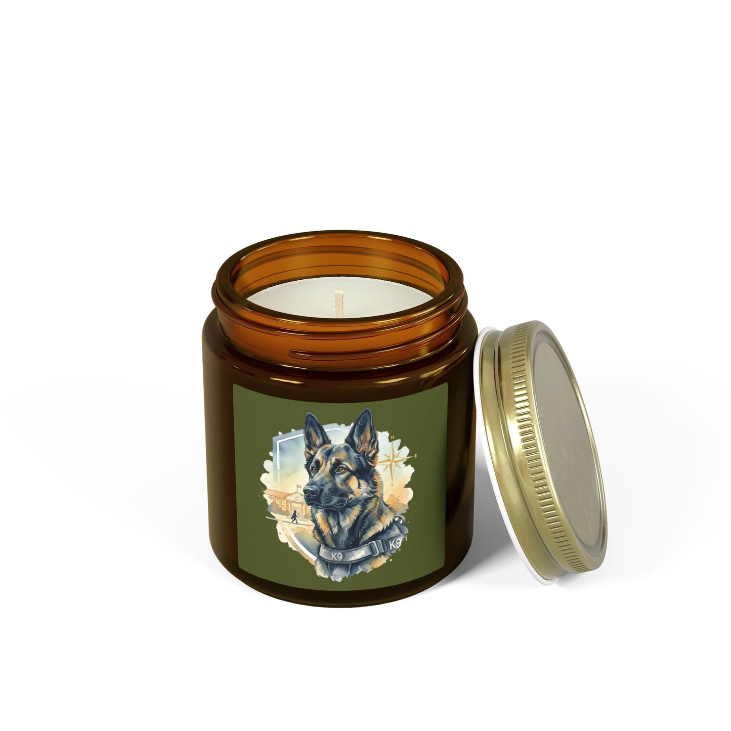 German Shepherd Coconut Apricot Scented Candle (4oz)