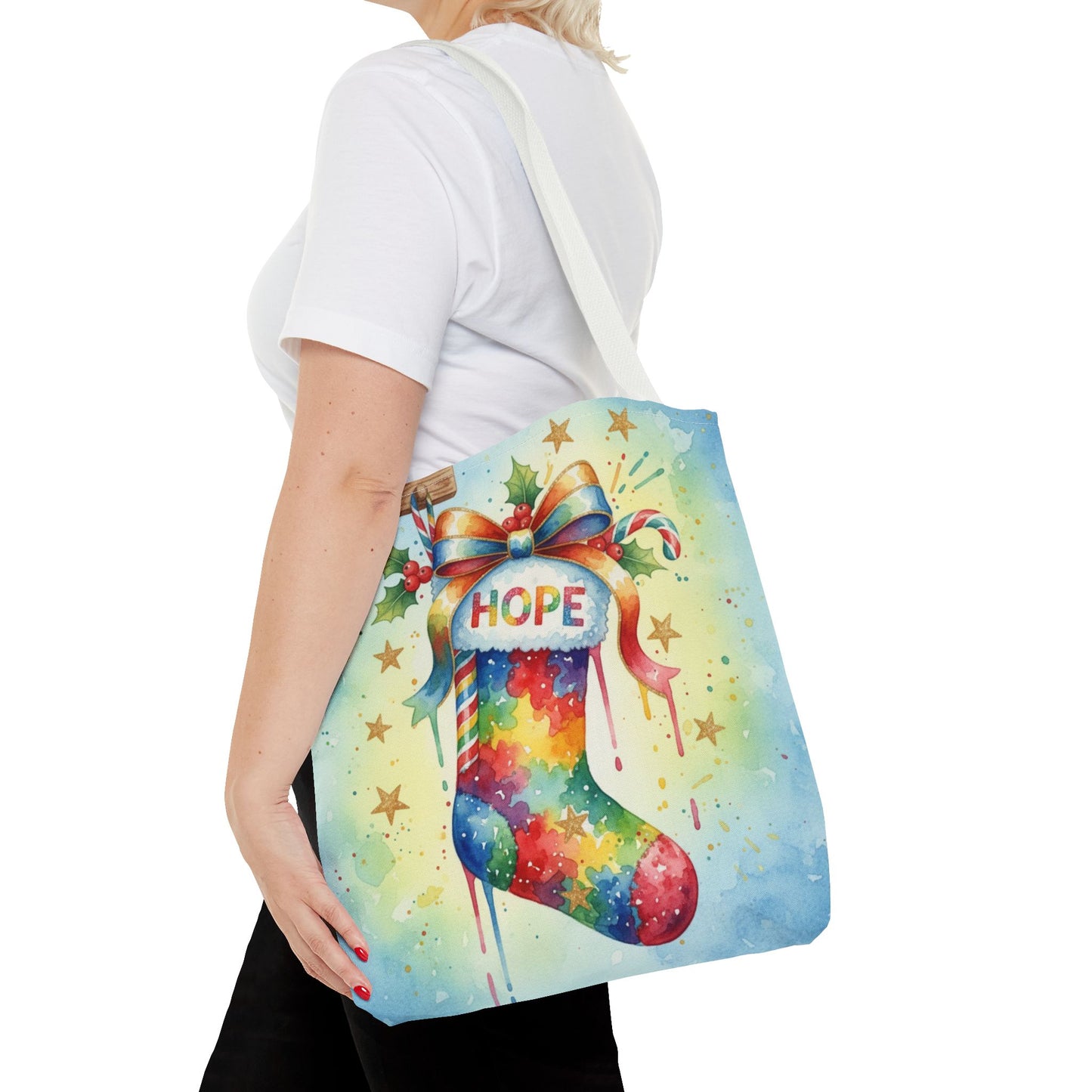 Colorful Holiday Hope Tote Bag
