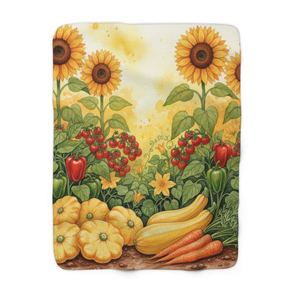 Golden Harvest Garden Sherpa Blanket