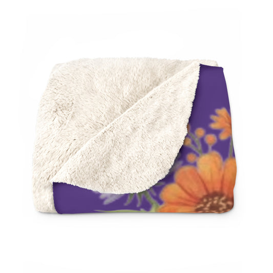 The Shantel - Radiant Floral Sherpa Fleece Blanket - Magical & Cozy Comfort