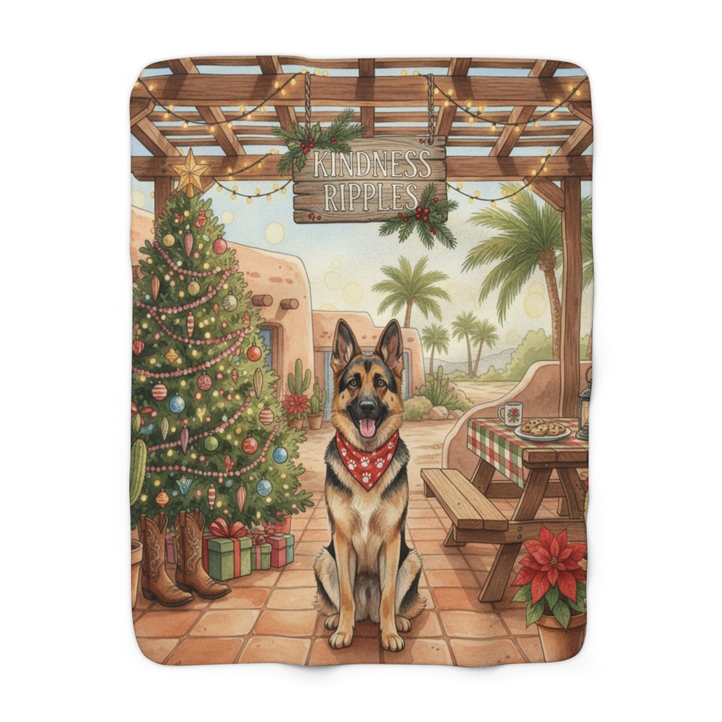 Sherpa Fleece Blanket - The Protector German Shepherd