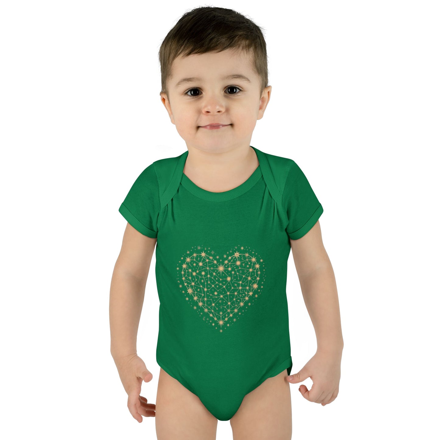 Heart Star Pattern Infant Bodysuit