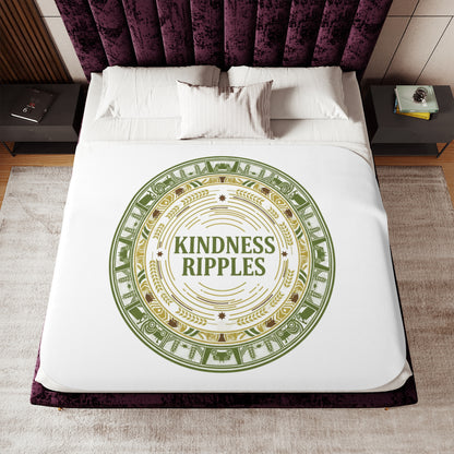 Cozy Sherpa Blanket, Kindness Ripples Soft Throw, Warm Gift for Home, Perfect for Relaxation, Winter Holidays, Farming, and Self-Care