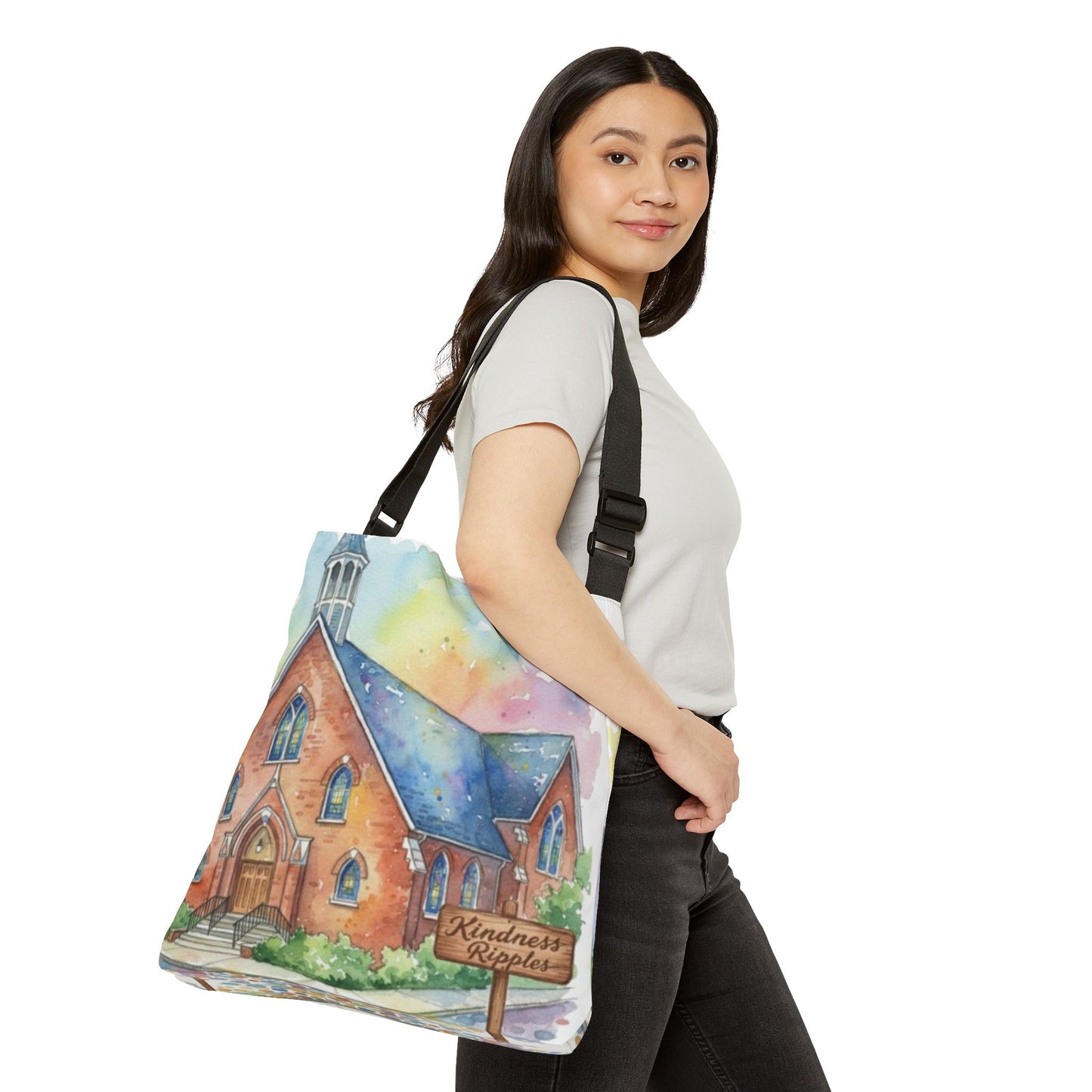 Colorful Church Adjustable Tote Bag - Perfect for Everyday Use -Homage to the St. William Community