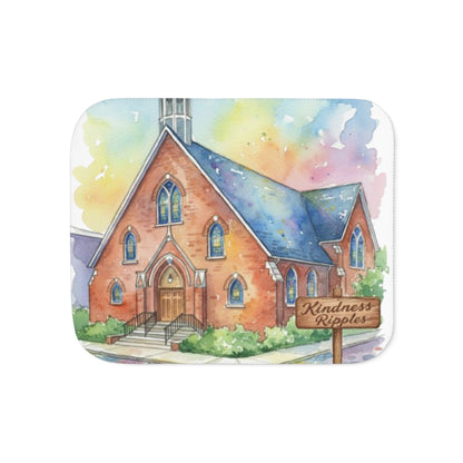 Cozy Sherpa Blanket with Inspiring Church Design - Kindness Ripples - Homage to the amazing St. William Community