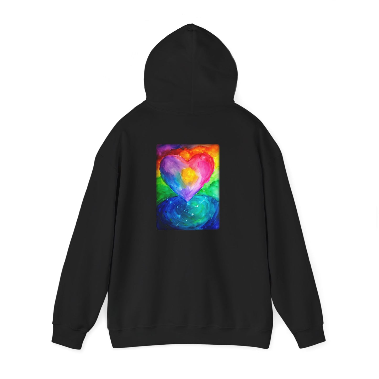 Kindness Ripples Unisex Hooded Sweatshirt - Colorful Heart Design