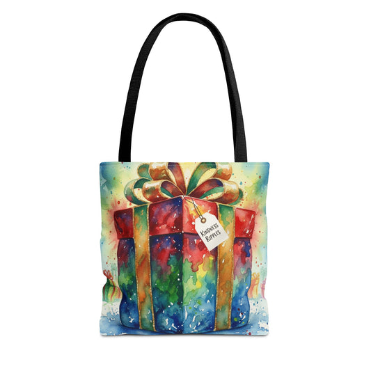 Colorful Gift Tote Bag - Perfect for Holidays & Celebrations -Simple message of Kindness - Reusable