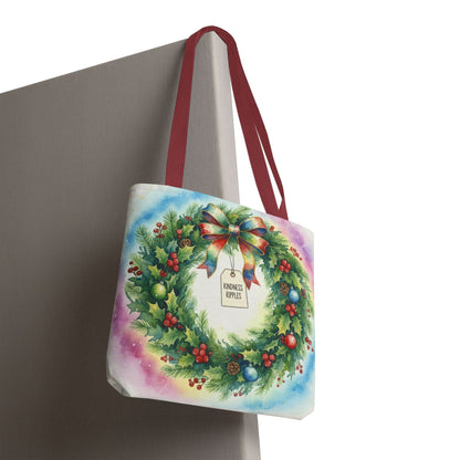 Holiday Wreath Tote Bag - Perfect for Christmas and Winter Celebrations