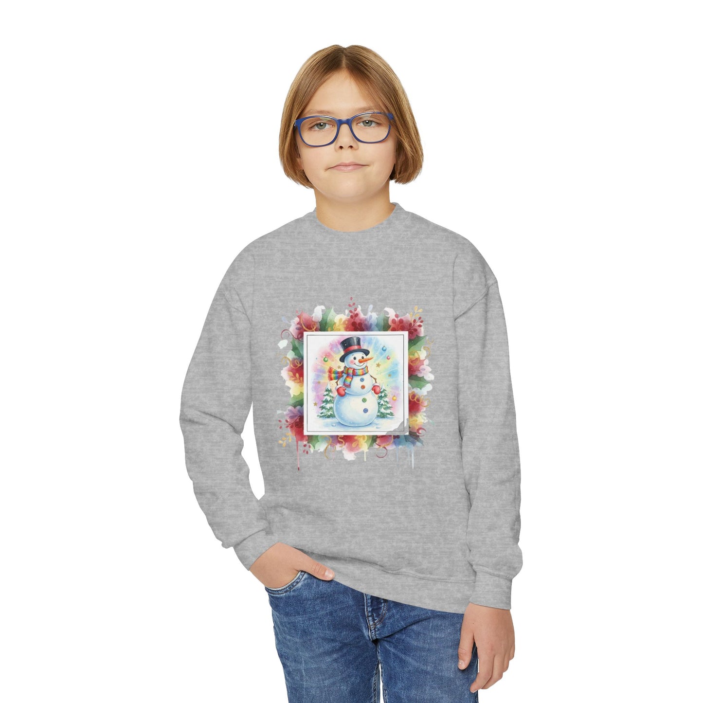 Snowman Youth Crewneck Sweatshirt - Cozy Holiday Apparel
