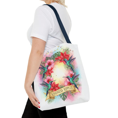 Colorful Kindness Christmas Hummingbirds Tote Bag