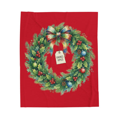 Christmas Wreath Velveteen Plush Blanket