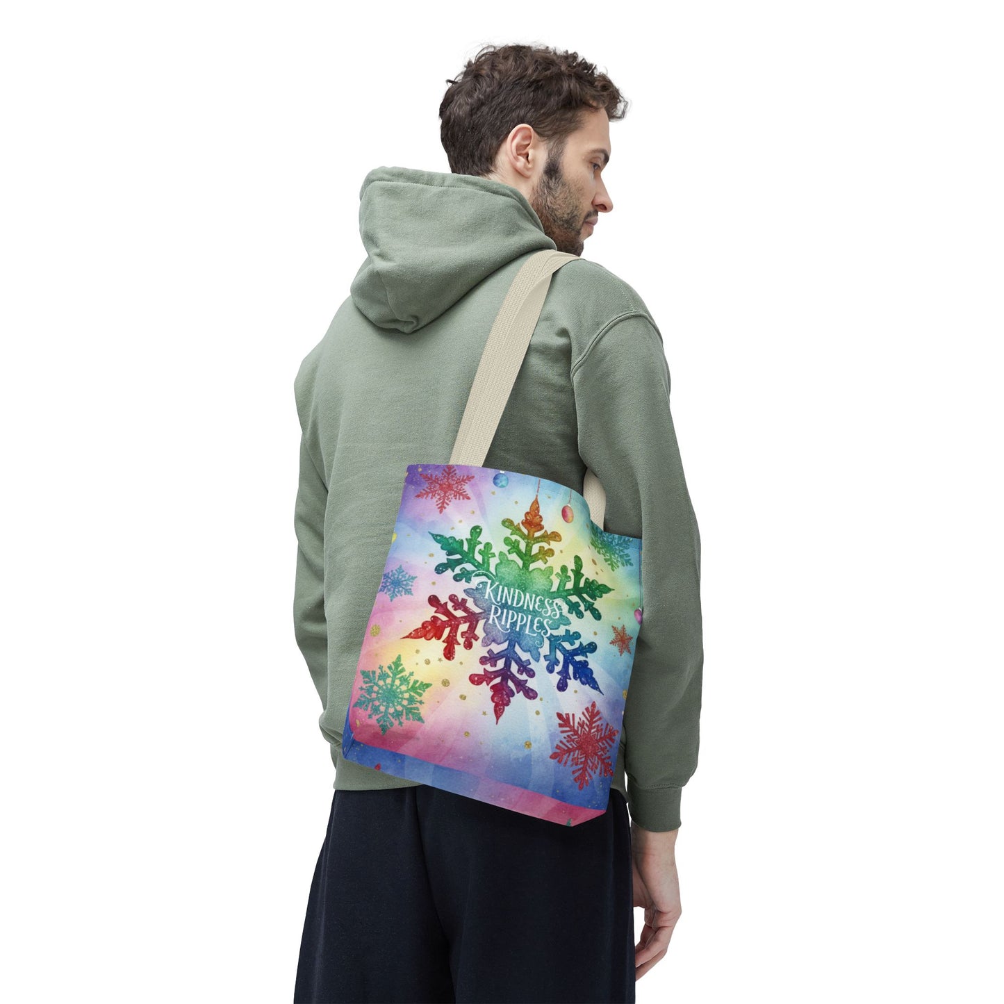 Kindness Ripples Winter Snowflake Tote Bag Colorful Kindness